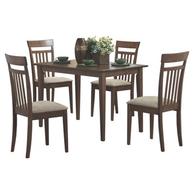 5pc Dining Set Walnut Finish - EveryRoom