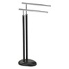 Kings Brand Furniture - Holland Metal Freestanding Towel Rack Stand, Gray/Chrome - 2 of 3