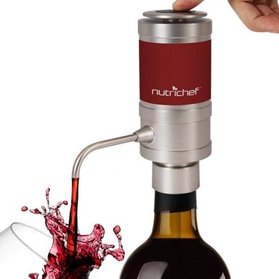 SereneLife Electric Wine Pump Aerator Dispenser PSLWPMP50 - Red