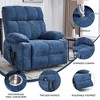 Oversized Chenille Power Lift Recliner Chair with Heat & Massage, Dual Motor Infinite Position, 8-Point Vibration, Lumbar Heating, Cup Holders - 3 of 4