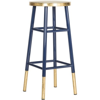 Navy and Dipped Gold 30" Transitional Metal Bar Stool