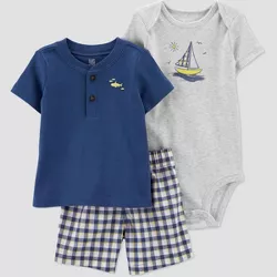 Carter's Just One You® Baby Boys' Gingham Top & Bottom Set - Blue