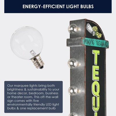 Rustic Metal LED Agave Tequila Marquee Sign