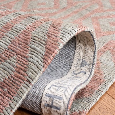 Cape Cod Blue and Rust Hand-Knotted Cotton Area Rug