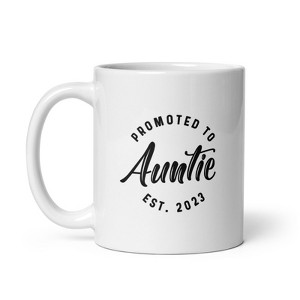 Crazy Dog T-Shirts Promoted To Auntie 2023 Mug Funny Family Baby Announcement Coffee Cup Mug-11oz - 1 of 4