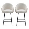 FURNIinspire Counter And Bar Stools Modern Counter Height Bar Stool, Upholstered Barstools Kitchen Stool Dining Chair, Brown, 21.65"*21.45"*37.79" - 2 of 4