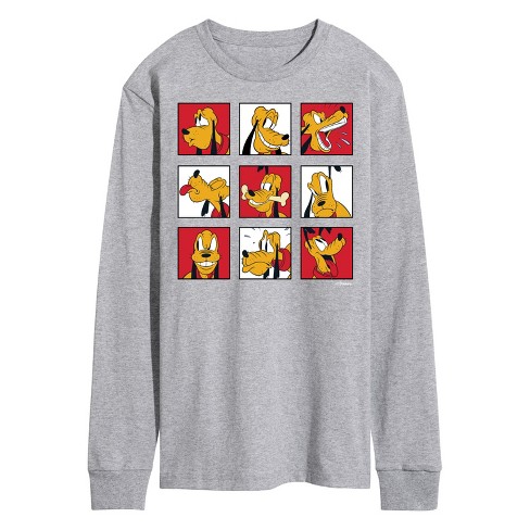 Men's - Disney - Pluto Grid Long Sleeve Graphic T-Shirt - image 1 of 4