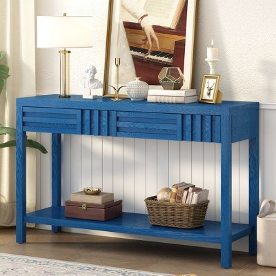 NicBex Modern Striped Design Console Table with Storage Drawers,Wooden Entryway Table for Corridor,Hallway,Living Room