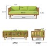 3 Seater Acacia Wood Outdoor Daybed and Coffee Table Set,2 Piece Wood Garden Furniture Sofa Set,Patio Lounge Set with Cushions-Coolbibila - 4 of 4