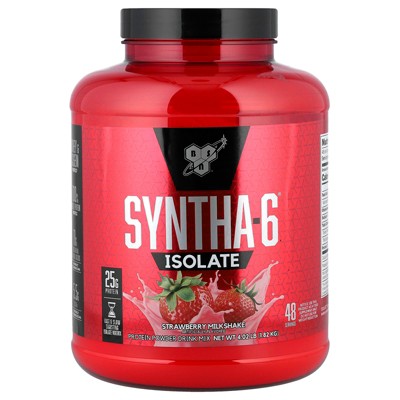BSN Syntha-6® Isolate, Protein Powder Drink Mix, Strawberry Milkshake, 4.02 lbs (1.82 kg)