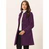 Allegra K Women's Winter Outerwear Peter Pan Collar Mid-thigh A-line Single Breasted Coat - 3 of 4