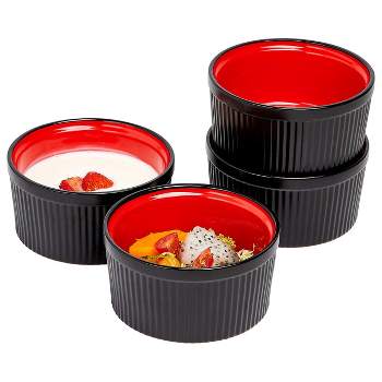 Bruntmor 8 x5 Red Oval Ceramic Deep Dish Pie Pan Set of 4, 8 x 5 - Food 4  Less