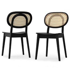 WyndenHall Set of 2 Nia Dining Chairs Black - 1 of 4