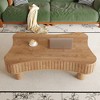 NicBex Vintage Lift-Top Storage Coffee Table with Fluted Panel Sides & Curved Corners,Irregular Tea table Center Table for Living Room,Study - 3 of 4