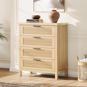 Bedroom Recessed Dresser, Dressing Table Cabinet, 35.4" High Dresser with 4 Drawers with Clothes Storage for Bedroom, Living Room - 1 of 4