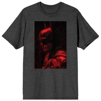 The Batman Movie  Character Silhouette Men's Charcoal Heather Graphic Tee
