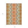 Beige Orange And Red Geometric Washable Indoor Outdoor Area Rug - 3 of 4