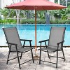 Tangkula Set of 6 Outdoor Patio Folding Chairs Camping Deck Garden Pool Beach W/Armrest - 3 of 4