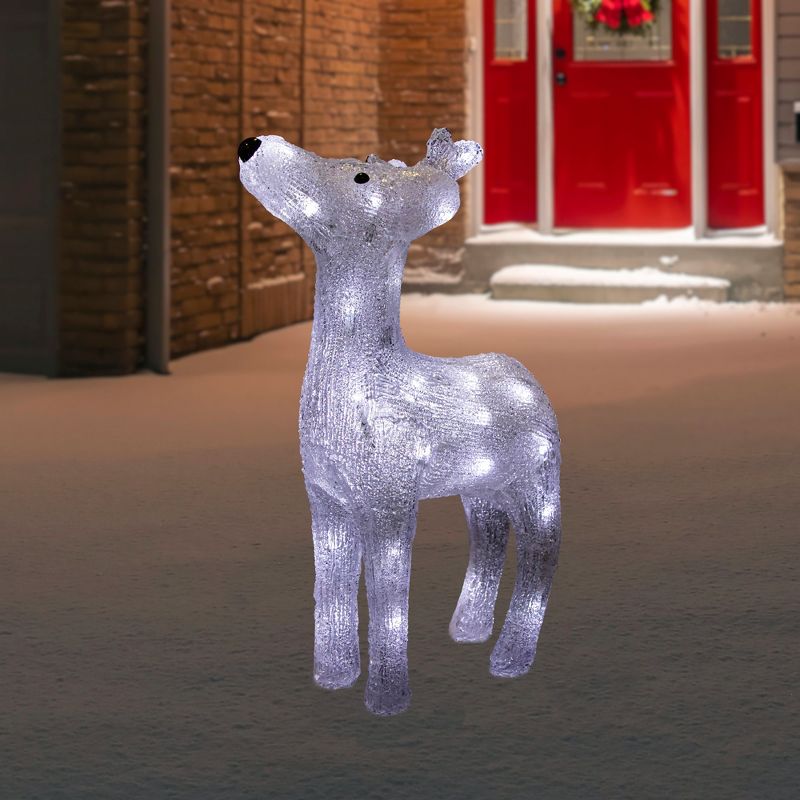 Northlight Lighted Commercial Grade Acrylic Reindeer Outdoor Christmas Decoration - 15" - Pure White LED Lights, 2 of 8