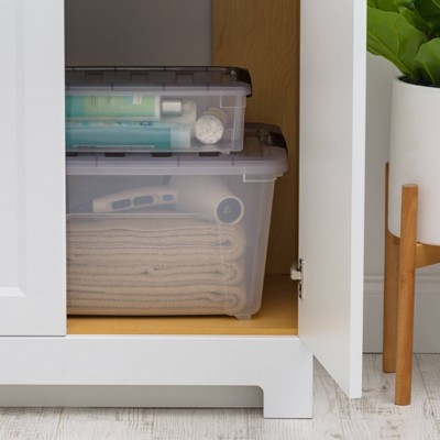 Clear Stackable Plastic Storage Box with Latching Lid, 5 Qt.