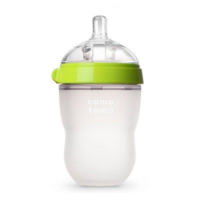 Comotomo Natural Feel Silicone Baby Bottle, Green, 5 oz - 2 count