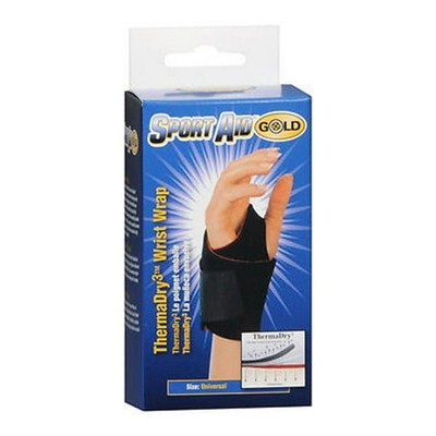 Sport Aid Gold Thermadry Wrist Wrap Universal Black