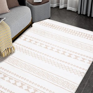 Coucheta Geometric Area Rug Washable Non-Slip Low Pile Stain Resistant Throw Carpet for Living Room Bedroom,Multi-Color & Size - 1 of 4