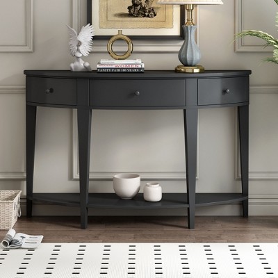 NicBex Modern Curved Console Table for Entryway,Sofa Table with 3 Drawers & 1 Bottom Shelf,Entryway Table for Entrance,Hallway,Living Room