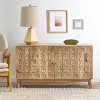 Vynxaria 2-Door Cabinet - Handcrafted Acacia Wood with Mango Wood Floral Accents - 4 of 4