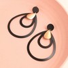 SOHI Women's Black Contrast Drop Earrings - 2 of 3