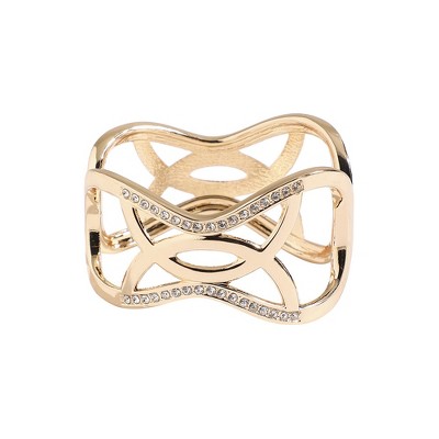 SOHI Women's California Gold Abstract Curve Bracelet