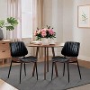 Set of 2/4/6 Mid-Century Modern Dining Chairs, PU Leather Walnut Bentwood Back, Retro Upholstered Kitchen Chairs with Metal Legs for Dining Room - 3 of 4