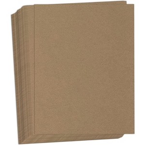 Hamilco Brown Kraft Cardstock Scrapbook Paper 8.5x11" Thick Blank Card Stock Heavy Weight 100 lb Cover - 50 Pack - 1 of 4