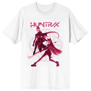 KPop Demon Hunters Huntrix Stacked on White Short Sleeve Adult T Shirt - 1 of 4
