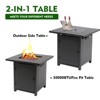 SKONYON 50,000 BTU Propane Fire Pit Table 28" Patio Square Gas Fireplace - 4 of 4