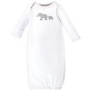 Touched by Nature Baby Organic Cotton Long-Sleeve Gowns 3pk, Marching Elephant, 0-6 Months - 4 of 4