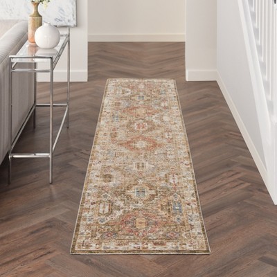 Vintage-Inspired Green Persian Ornate Rug 27"x80"