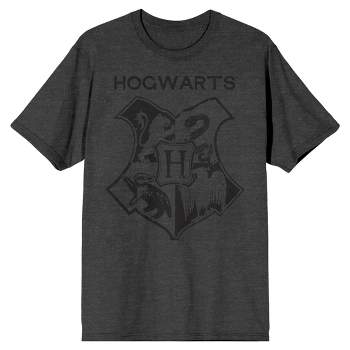Harry Potter Hogwarts Shield Men's Charcoal T-shirt