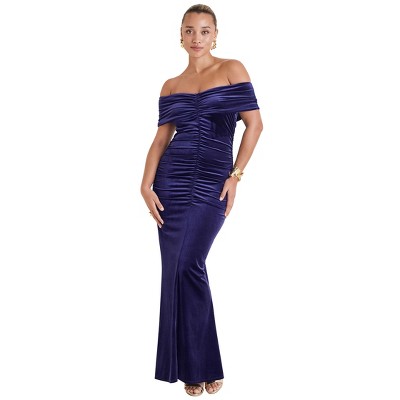 VENUS Womens Off-Shoulder Velvet Maxi