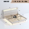 FURNIinspire Beds King Floating Bed Frame Upholstered Platform Bed with Headboard Hidden Storage Space, Noise Free, Beige, 85"*62"*43" - 3 of 4