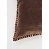 Chery Life Stonewashed Cotton Velvet Throw Pillow with Decorative Handstiched Edges-19X19" - 3 of 4