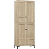 5-Tier Tall Storage Cabinet - 4-Door Pantry w/Adjustable Shelves for Kitchen, Bathroom, Dining Room - Pear Wood MDF - 3 of 4