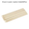 Unique Bargains Natural Bamboo Barbecue Skewers Sticks Cocktail Picks 200 Pcs - 3 of 4