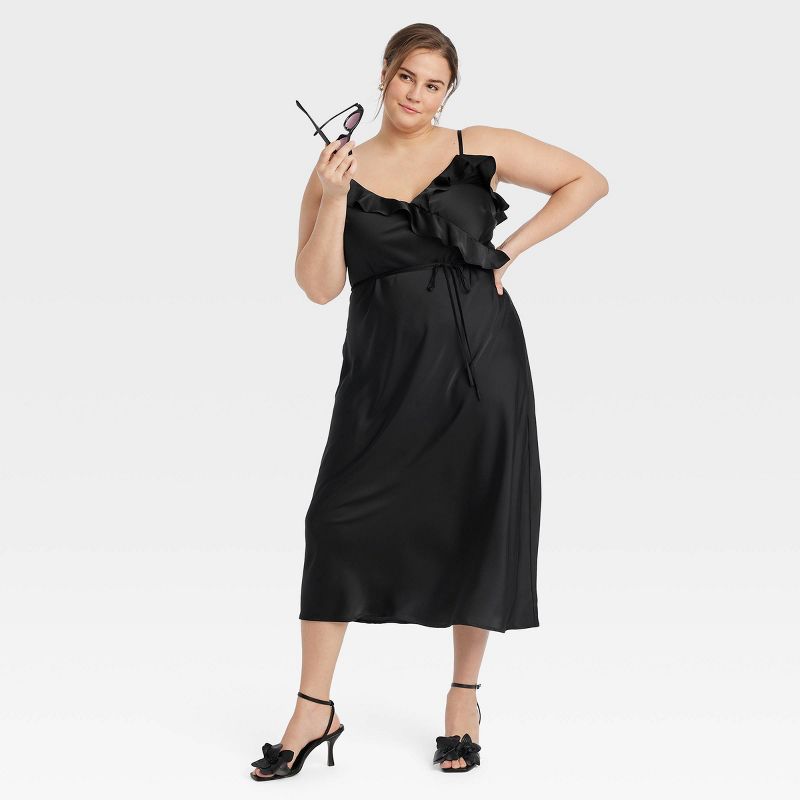 Women's Ruffle Midi Slip Dress - A New Day™, 4 of 12