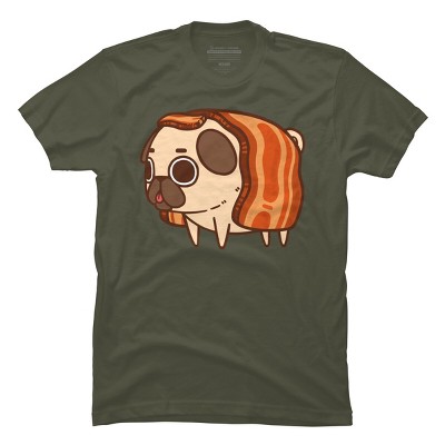 Men's Design By Humans Puglie Bacon Strip By Puglie T-Shirt