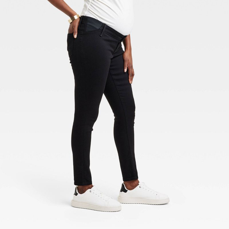 High-Rise Under Belly Skinny Maternity Pants - Isabel Maternity by Ingrid & Isabel™ Black, 3 of 6