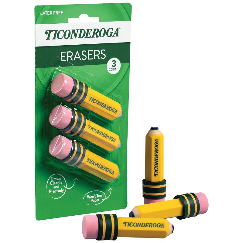 3ct Ticonderoga Erasers Multiple Colors, 4 of 6