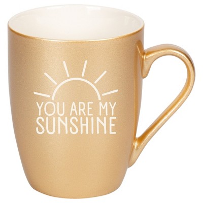Elanze Designs You Are My Sunshine 10 Ounce Ceramic Laser-Etched Engraved Drinkware Mug, Metallic Vegas Gold