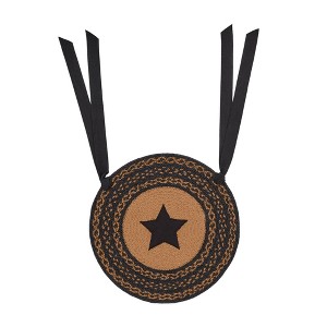 Farmhouse Jute Chair Pad Applique Star 15 inch Diameter - 1 of 4