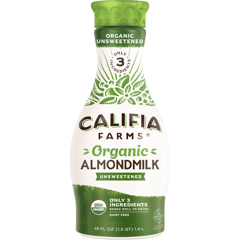 Califia Farms Organic Unsweetened Almond Milk - 48 fl oz, 1 of 8